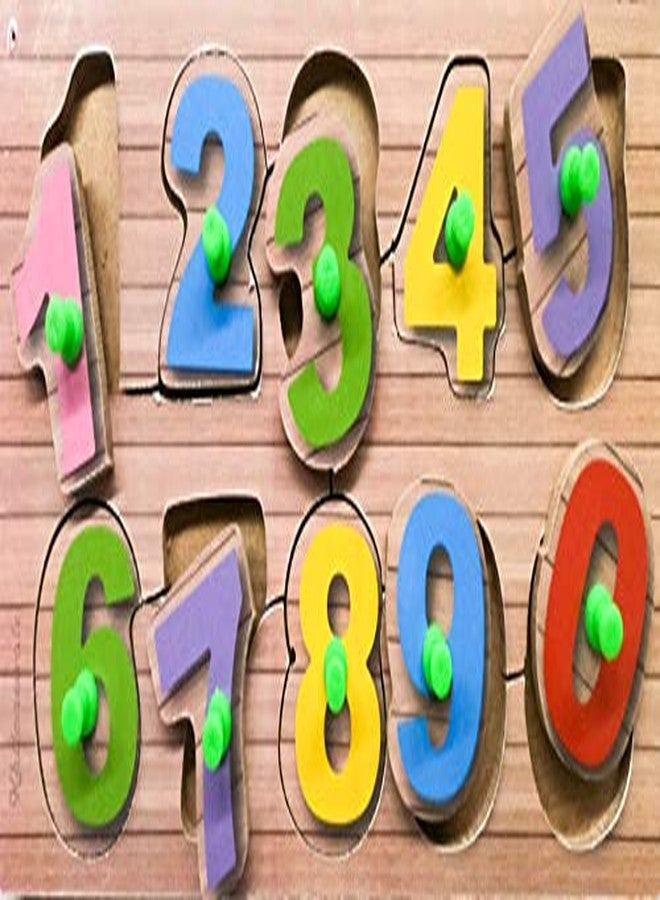 Khilonewale Kid's Wooden Puzzles Set for Toddlers 2 3 4 Years Old, Numbers Educational Puzzle with knobs,Learning Aid for Boys and Girls, Kids, Students,Size 13 * 25 cm - Image 3